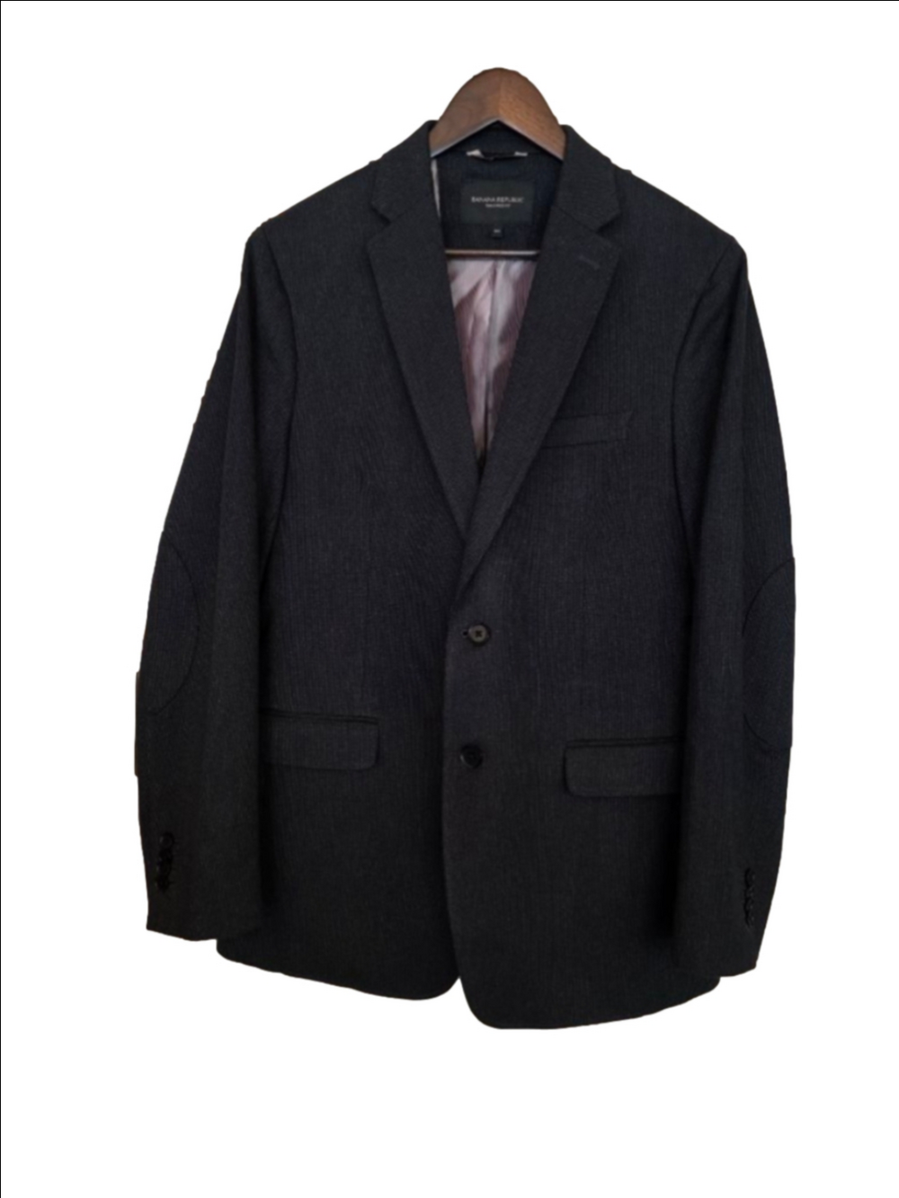 Men's Banana Republic Black Sport Coat & Blazer 40R with Elbow Patches